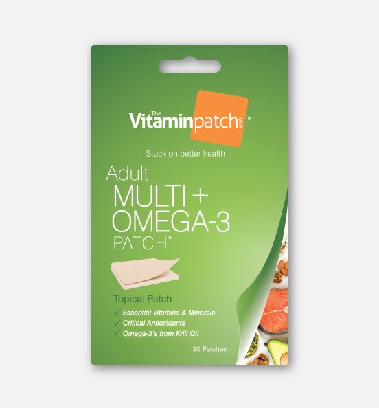 Front of the Adult Multi + Omega-3 patch