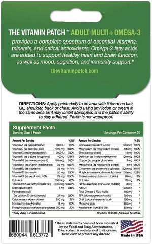 Adult Multi-Vitamin + OMEGA 3 Patch Wholesale Case - The Vitamin Patch