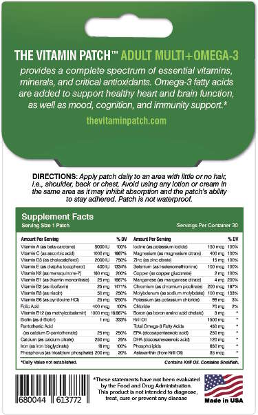 Adult Multi-Vitamin + OMEGA 3 Patch Wholesale Case - The Vitamin Patch