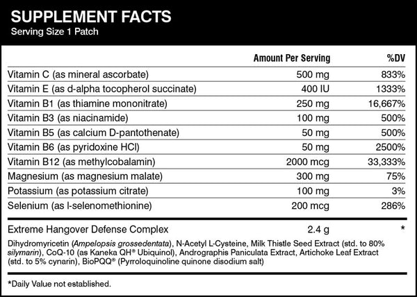 Extreme Hangover Defense Patch - The Vitamin Patch